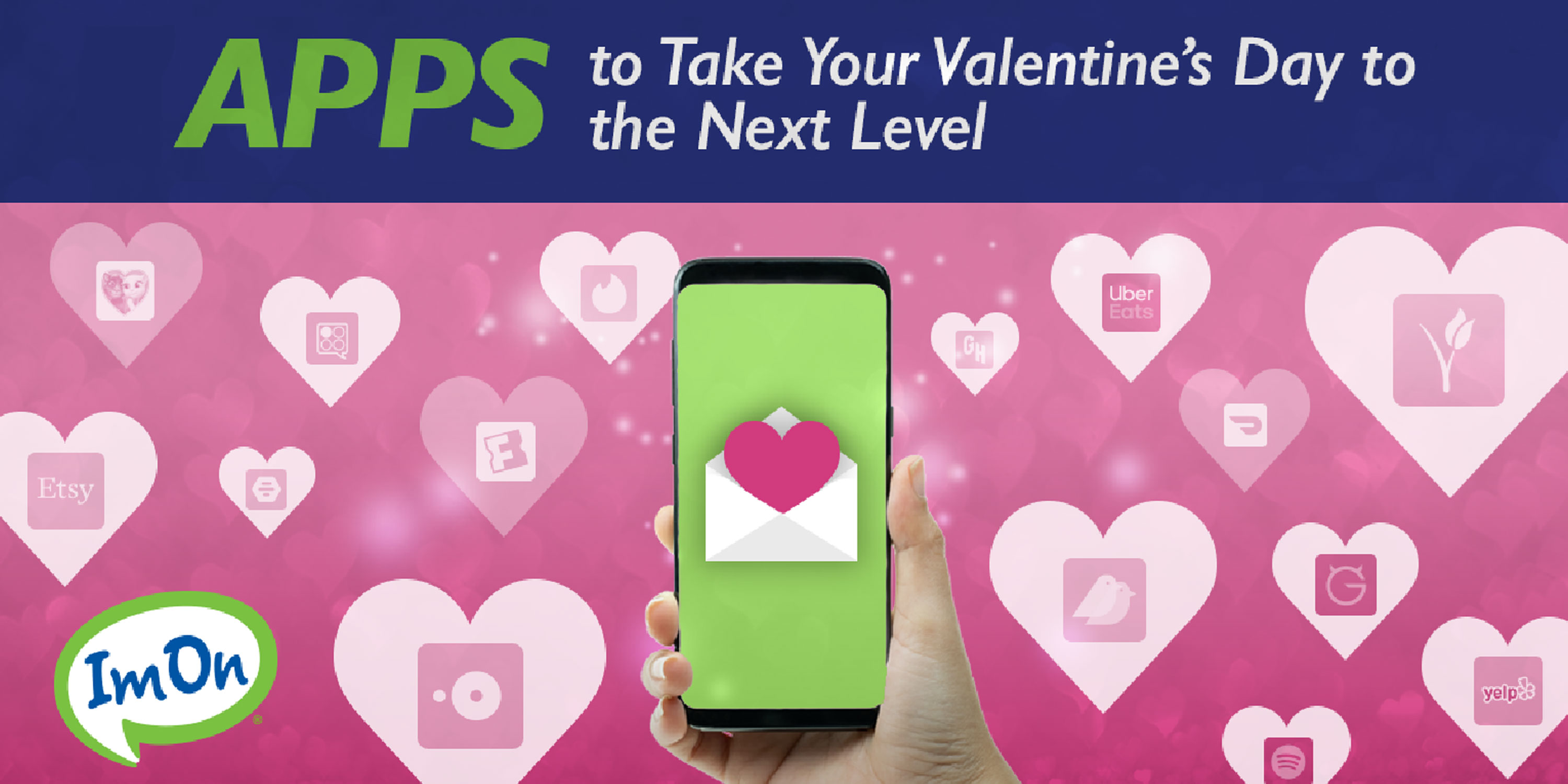 Hand holding cell phone with love note on screen