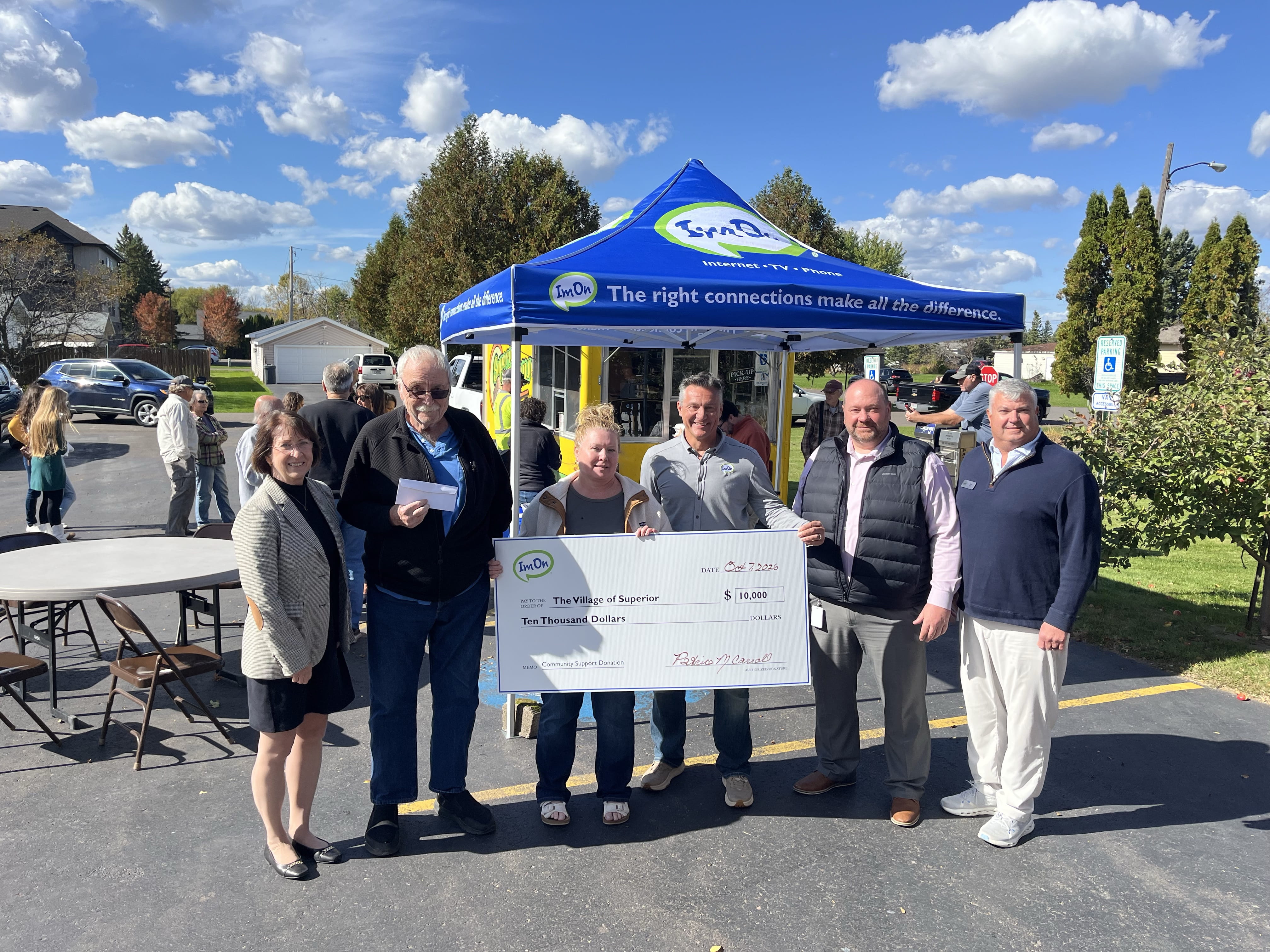 ImOn Communications Begins Fiber Internet Construction in the Village of Superior, Announces a $10,000 Community Contribution